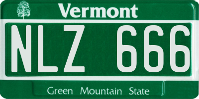 VT license plate NLZ666