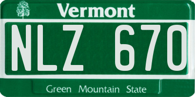 VT license plate NLZ670
