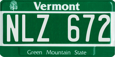 VT license plate NLZ672