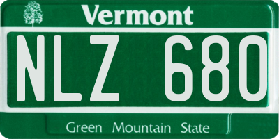VT license plate NLZ680
