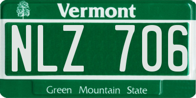 VT license plate NLZ706