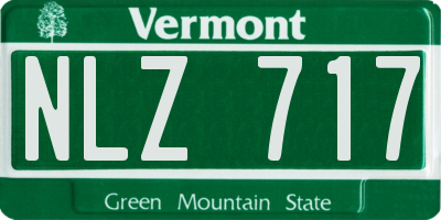 VT license plate NLZ717
