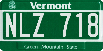 VT license plate NLZ718