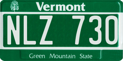 VT license plate NLZ730