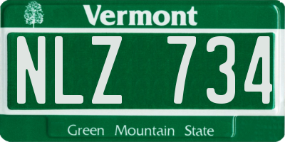 VT license plate NLZ734
