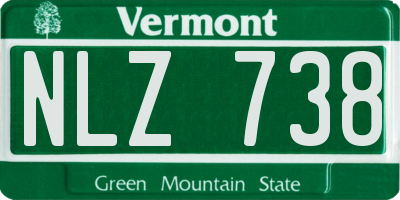 VT license plate NLZ738