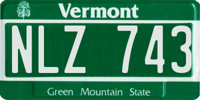 VT license plate NLZ743