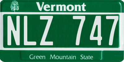VT license plate NLZ747