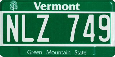 VT license plate NLZ749