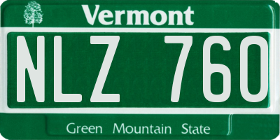 VT license plate NLZ760