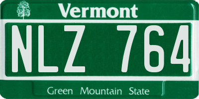 VT license plate NLZ764