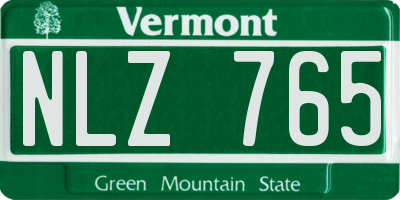 VT license plate NLZ765