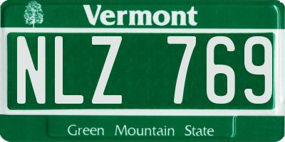 VT license plate NLZ769