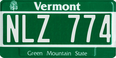 VT license plate NLZ774