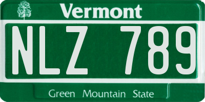 VT license plate NLZ789