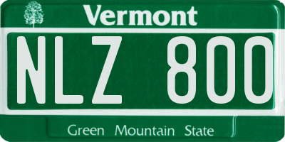 VT license plate NLZ800
