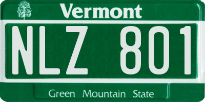 VT license plate NLZ801