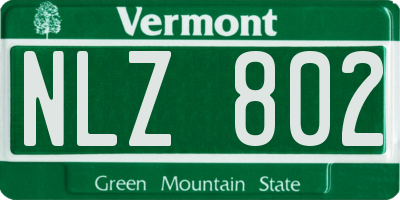 VT license plate NLZ802
