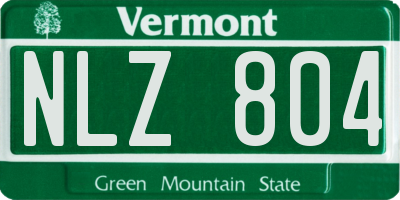 VT license plate NLZ804