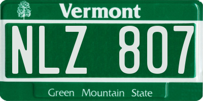 VT license plate NLZ807