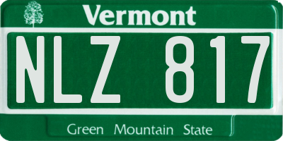 VT license plate NLZ817