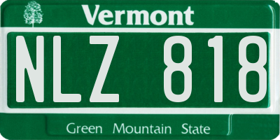 VT license plate NLZ818