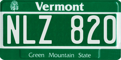 VT license plate NLZ820