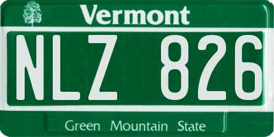 VT license plate NLZ826