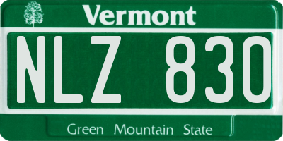 VT license plate NLZ830