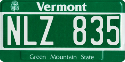 VT license plate NLZ835