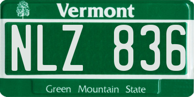 VT license plate NLZ836