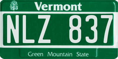 VT license plate NLZ837