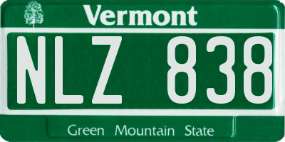 VT license plate NLZ838