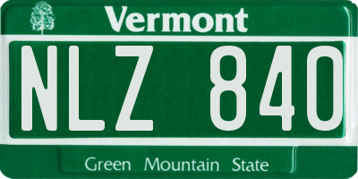 VT license plate NLZ840