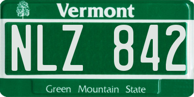 VT license plate NLZ842