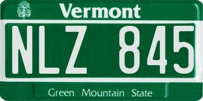 VT license plate NLZ845