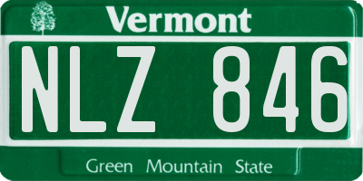 VT license plate NLZ846