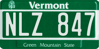 VT license plate NLZ847