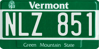 VT license plate NLZ851
