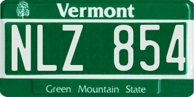 VT license plate NLZ854