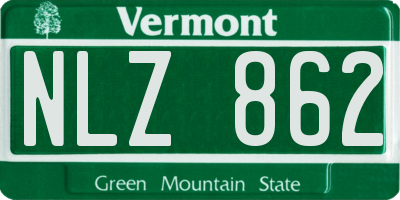 VT license plate NLZ862
