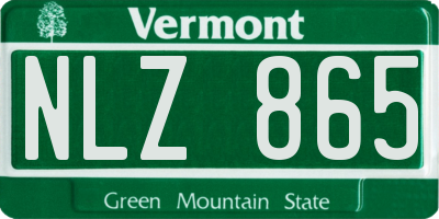 VT license plate NLZ865