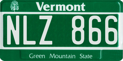 VT license plate NLZ866