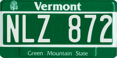 VT license plate NLZ872