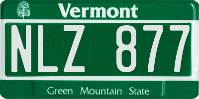 VT license plate NLZ877