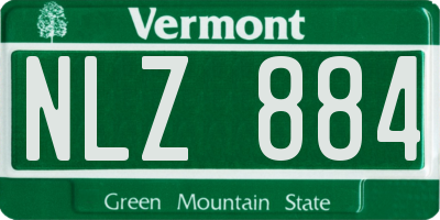 VT license plate NLZ884