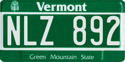 VT license plate NLZ892