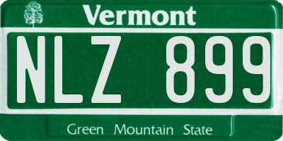 VT license plate NLZ899