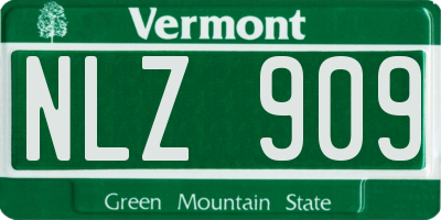 VT license plate NLZ909