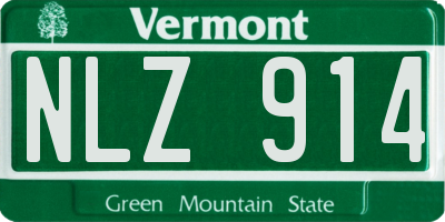 VT license plate NLZ914